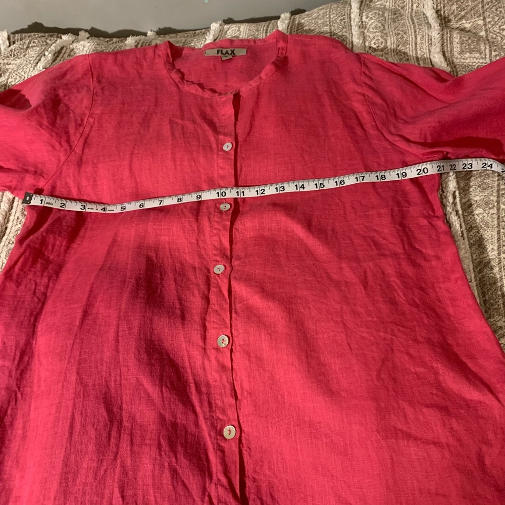 FLAX button down tunic linen shirt - Picture 8 of 9